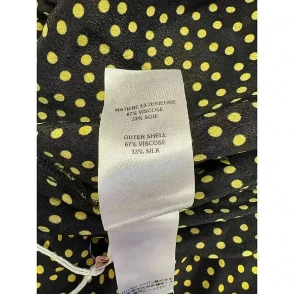 NWOT See by Chloe size 38 black&yellow polka dot silk blend halter ruffle dress - Picture 6 of 8